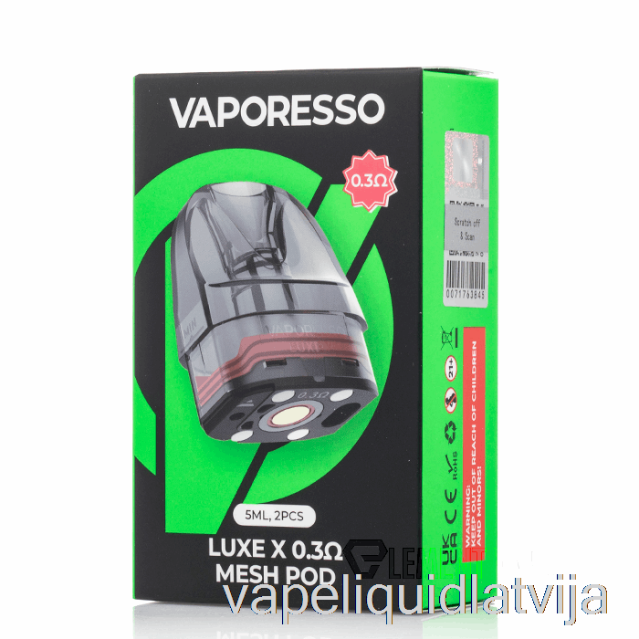 Vaporesso Luxe X Nomaiņas Pods 0.3ohm Luxe X Pods Vape šķidrums